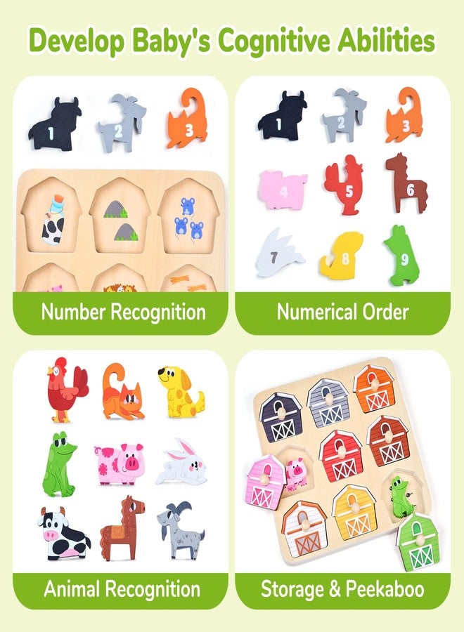 JoyCat Wooden Puzzles for Toddlers 1-3, Montessori Toys for 1 2 Year Old Boy Girl Birthday Easter Gifts, Animal Match Farm Peg Puzzles, Preschool Learning Toys for Toddlers Age 1-2 - Image 5